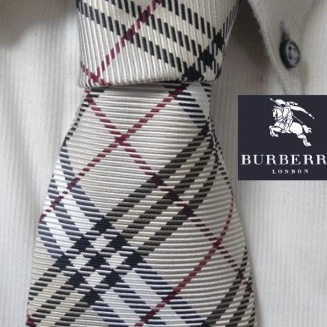 BURBERRY - 極美品★バーバリーロンドン【バーバリーチェック柄】高級シルクネクタイ★