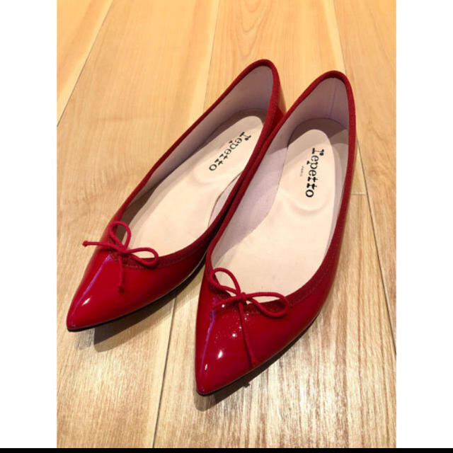 repetto レペッド 赤エナメル バレーシューズ 37.5 専門ショップ 5400