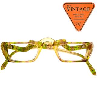 SALE!未使用 アメリカ製ヴィンテージ ラインストーン リーディンググラス眼鏡(サングラス/メガネ)