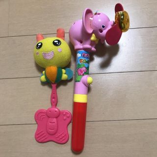 ニシマツヤ(西松屋)のノンキャラ良品かみかみおもちゃ、ぞうさん扇風機セット(がらがら/ラトル)