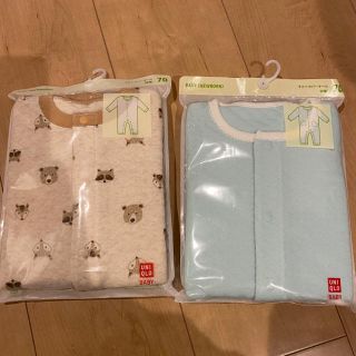 ユニクロ(UNIQLO)の【新品】ユニクロ キルトカバーオール ロンパース 長袖 70(カバーオール)