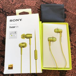 ソニー(SONY)のSONY イヤホン　イヤホン カナル型 h.ear in ライムイエロー(ヘッドフォン/イヤフォン)