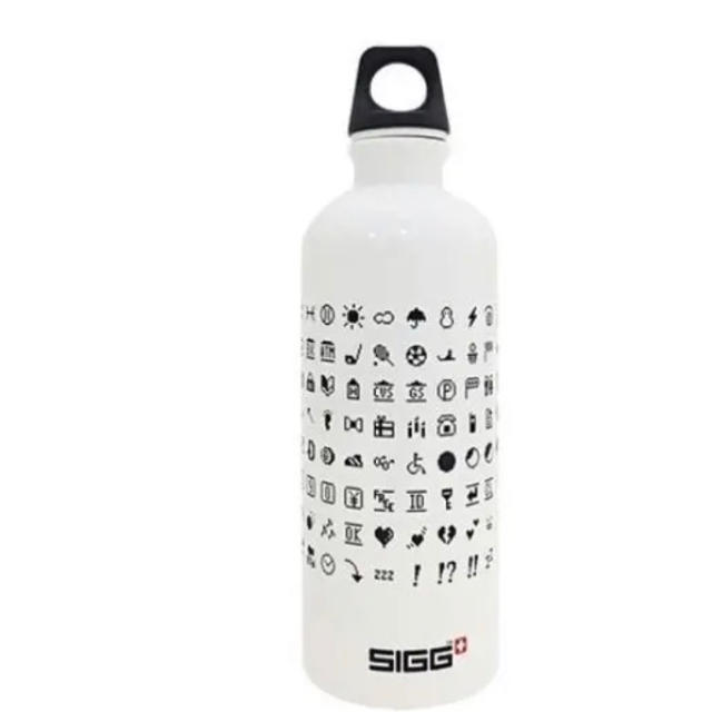 SIGG(シグ)の絵文字　S I G Gボトル　モノクロ インテリア/住まい/日用品の日用品/生活雑貨/旅行(日用品/生活雑貨)の商品写真