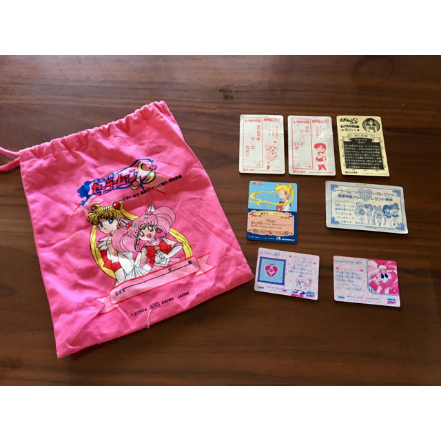 セーラームーン(セーラームーン)の美少女戦士セーラームーン　カード ・巾着　諸々セット　当時品 エンタメ/ホビーのアニメグッズ(カード)の商品写真