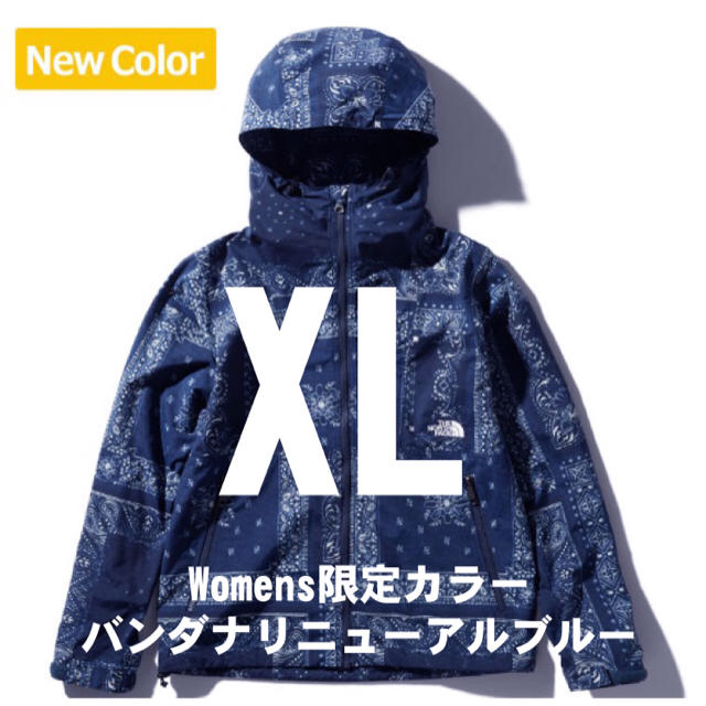 THE NORTH FACE(ザノースフェイス)のノベルティコンパクトジャケット　レディースXL バンダナブルー メンズのジャケット/アウター(マウンテンパーカー)の商品写真