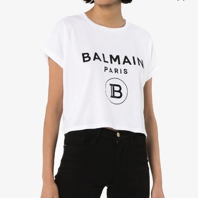 BALMAIN(バルマン)の最終価格 バルマン　クロップド　Tシャツ レディースのトップス(Tシャツ(半袖/袖なし))の商品写真