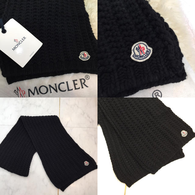 MONCLER(モンクレール)のモンクレール マフラー ウール カシミヤ混 ブラック レディースのファッション小物(マフラー/ショール)の商品写真
