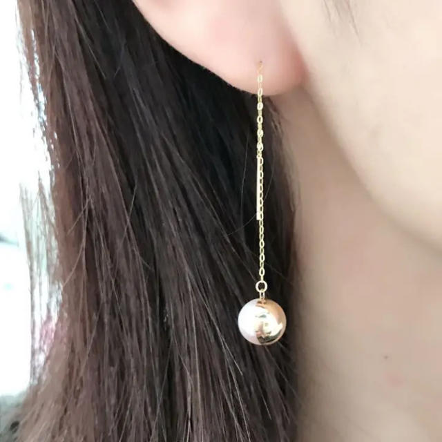 5.5~6.0mm】あこや本真珠 10cmアメリカン ロングピアス K18YG CWdexorB
