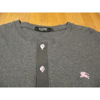 バーバリーブラックレーベル(BURBERRY BLACK LABEL)の中古美品　ブラックレーベル　半袖カットソー　グレー　２(Tシャツ/カットソー(半袖/袖なし))