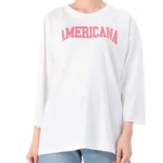 AMERICANA(アメリカーナ)のアメリカーナ  フットボールTシャツ レディースのトップス(Tシャツ(長袖/七分))の商品写真