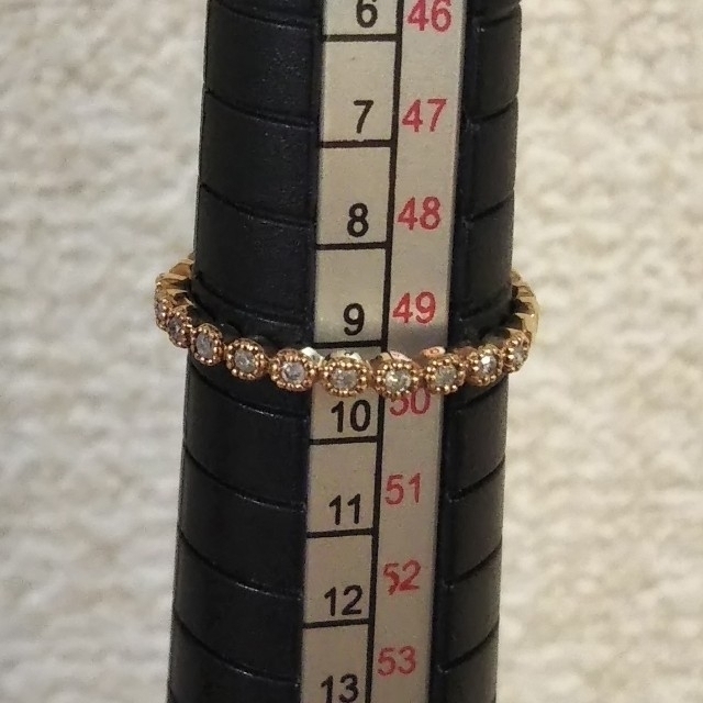 agete(アガット)の専用❕アガット K10 PG フリルリング 9号 ダイヤモンド 0.09 美品  レディースのアクセサリー(リング(指輪))の商品写真