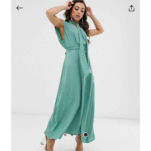 asos(エイソス)のEMI様商品エイソス asos リボン ロングドレス　ワンピース レディースのワンピース(ロングワンピース/マキシワンピース)の商品写真