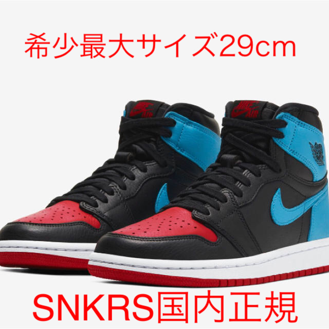 靴/シューズ希少AIR JORDAN1 powder blue/gym red 29cm