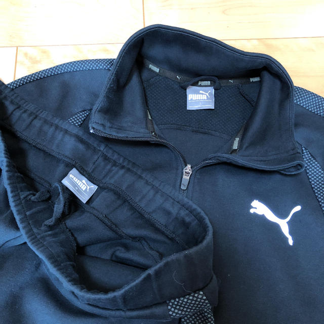 PUMA(プーマ)のPUMA プーマ メンズ スウェット 上L 下XL ジャージ 上下 黒 メンズのトップス(ジャージ)の商品写真