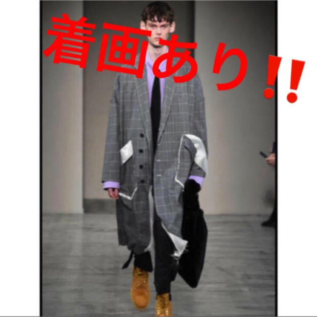 JOHN LAWRENCE SULLIVAN(ジョンローレンスサリバン)のしゅがァ様専用【sulvam】18aw グレンチェックオーバーサイズコート メンズのジャケット/アウター(ステンカラーコート)の商品写真