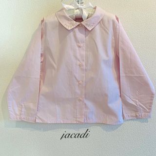 ジャカディ(Jacadi)のjacadi 6A ( 116 ) 上品なピンクの長袖襟付きブラウス(ブラウス)