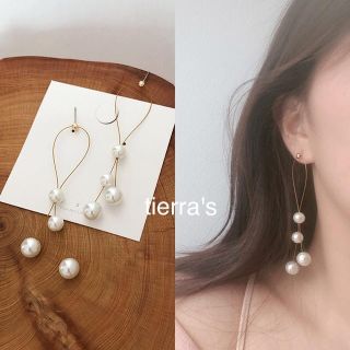 アメリヴィンテージ(Ameri VINTAGE)のimport❁︎パール ワイヤー ロング ピアス(ピアス)