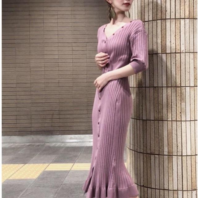 SNIDEL - SNIDEL♡フロントボタンニットワンピース♡ピンク　正規品