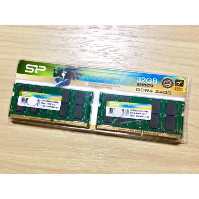 スマホ/家電/カメラSILICON POWER メモリ 32GB(16GB×2)