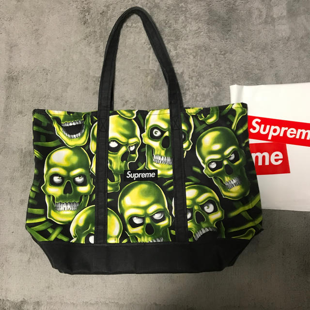 supreme skull pile denim tote