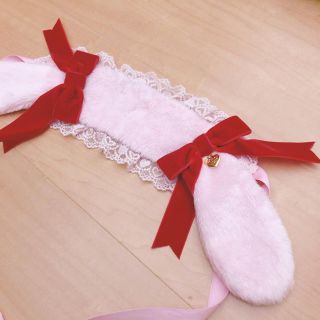 アンジェリックプリティー(Angelic Pretty)のアンジェリックプリティ　ロップイヤーBunny ヘッドドレス　ピンク×アカ(カチューシャ)