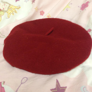 赤ベレー帽^_^(ハンチング/ベレー帽)