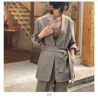 トゥデイフル(TODAYFUL)のtodayful TODAYFUL Collarless Belt Jacket(ノーカラージャケット)