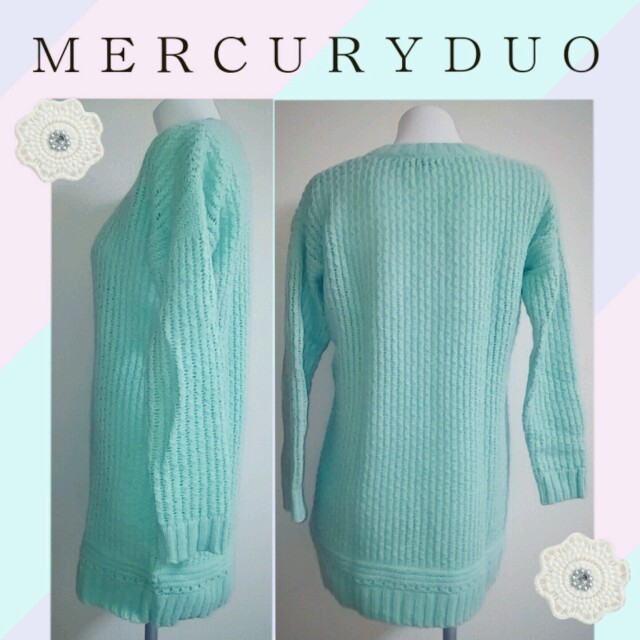 MERCURYDUO(マーキュリーデュオ)のアルパカ ニット ワンピース ミント レディースのトップス(ニット/セーター)の商品写真