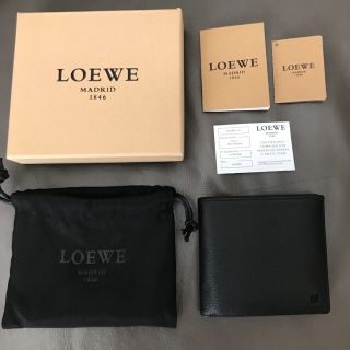 ロエベ(LOEWE)の未使用品☆LOEWE ロエベ☆メンズ　財布　ブラック　黒(折り財布)