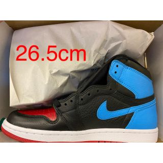 ナイキ(NIKE)のWMNS AIR JORDAN 1 POWDER BLUE/GYM RED(スニーカー)