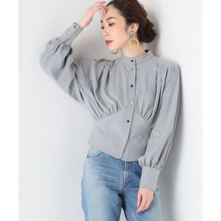 ユナイテッドアローズ(UNITED ARROWS)の定価¥34100 elin メインスウェードギャザーブラウス　(シャツ/ブラウス(長袖/七分))