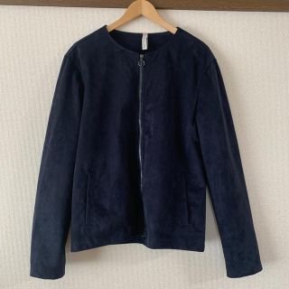 ザラ(ZARA)のZARA メンズ　ノーカラースウェードブルゾン(ノーカラージャケット)