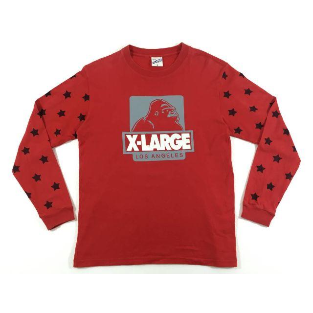 XLARGE(エクストララージ)のXLARGEエクストララージ星柄プリント袖ロングスリーブTシャツレッドサイズM メンズのトップス(Tシャツ/カットソー(七分/長袖))の商品写真