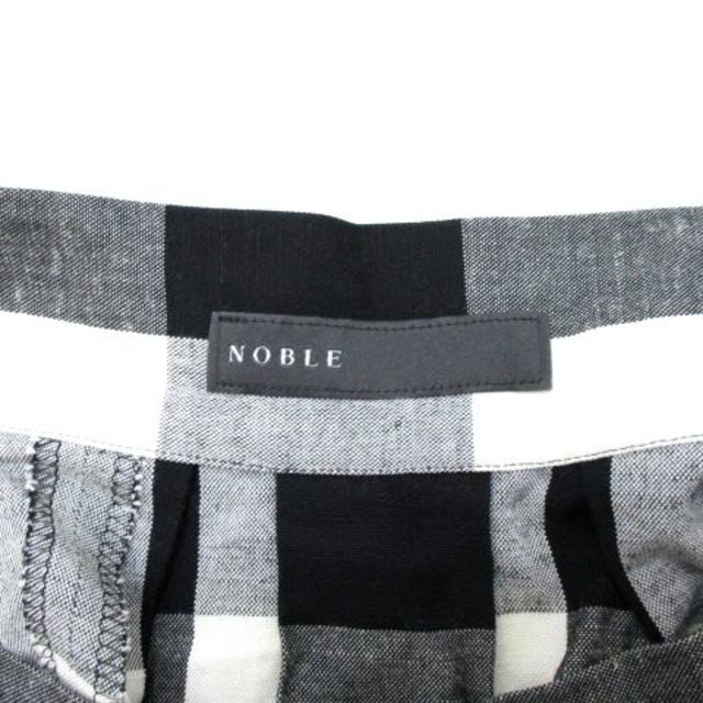 Noble(ノーブル)のノーブル NOBLE 麻混 タック チェック フレア ロングスカート  38 レディースのスカート(ロングスカート)の商品写真