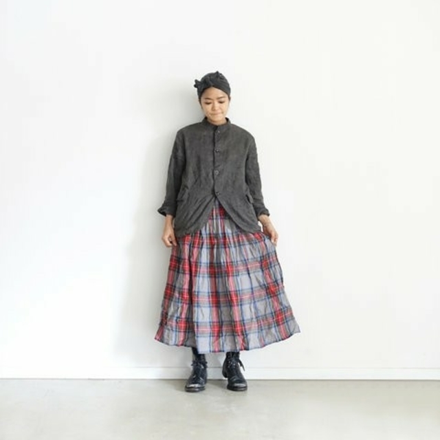 nest Robe(ネストローブ)のichi Antiquités｜Linen Tartan Check Skirt レディースのスカート(ロングスカート)の商品写真