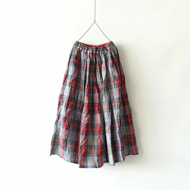 nest Robe(ネストローブ)のichi Antiquités｜Linen Tartan Check Skirt レディースのスカート(ロングスカート)の商品写真