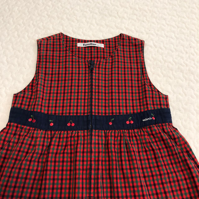 キッズ服女の子用(90cm~)3回のみの使用♡ファミリア 100 現行品 赤 ...