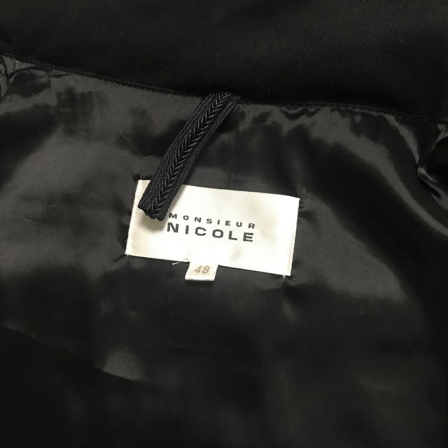 MONSIEUR NICOLE(ムッシュニコル)のムッシュニコル ミドル丈ウールダウン ダウンジャケット 48(L) 紺 ネイビー メンズのジャケット/アウター(ダウンジャケット)の商品写真