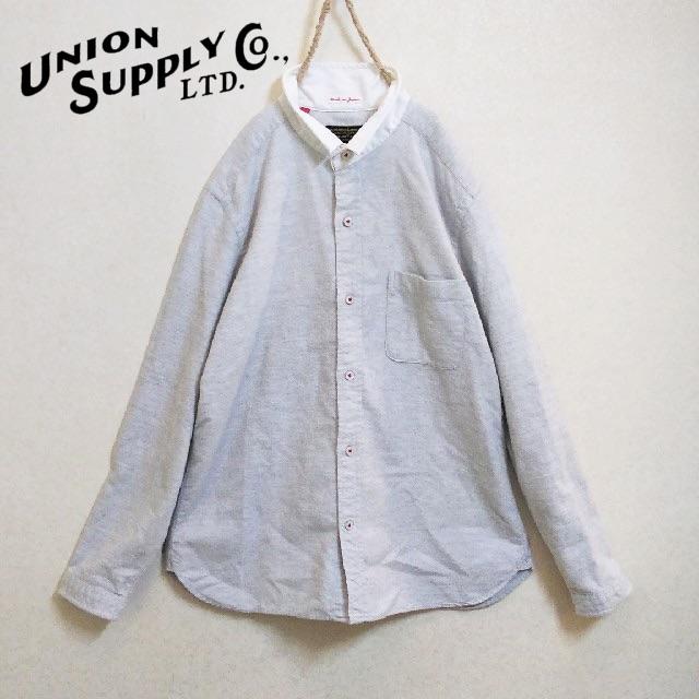 ユニオンサプライ✨UNION SUPPLY ちび衿 赤ステッチ 起毛 ネルシャツ