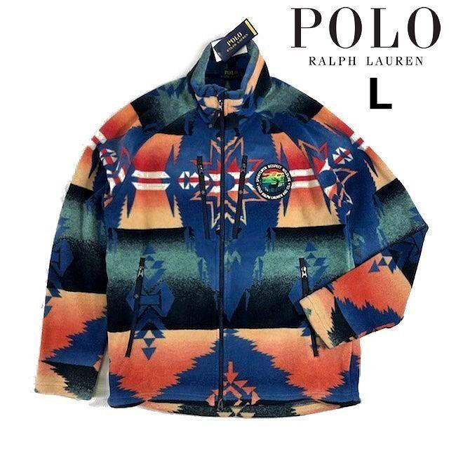 POLO RALPH LAUREN(ポロラルフローレン)のポロ ラルフローレンフリースジャケット(L)青 ネイティブ190131 メンズのジャケット/アウター(その他)の商品写真