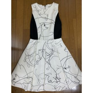 アリスアンドオリビア(Alice+Olivia)の美品☆アリスオリビアの猫柄ワンピース (ミニワンピース)