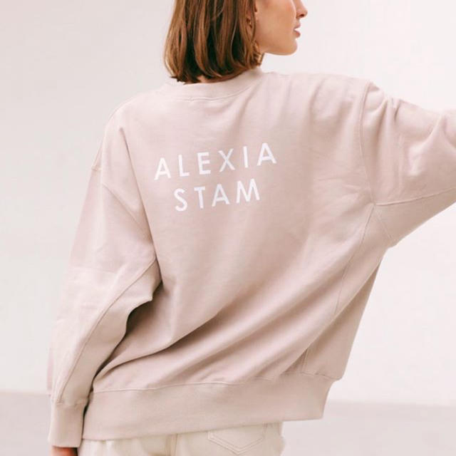 ALEXIA STAM(アリシアスタン)の新品　ALEXIA STAM  ロゴスウェット　2020カラー　ベージュ レディースのトップス(トレーナー/スウェット)の商品写真