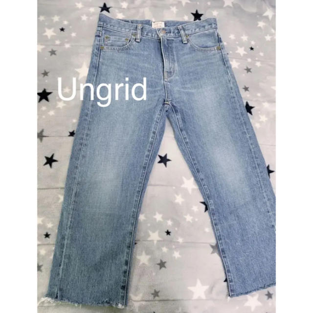 Ungrid(アングリッド)のアングリッド　ストレート　ハイウエスト　カットオフ　デニム ジーンズ レディースのパンツ(デニム/ジーンズ)の商品写真