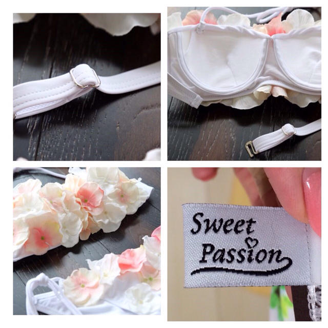 Sweet Passion(スウィートパッション)の新品☆フラワーお花3D水着☆白ピンク レディースの水着/浴衣(水着)の商品写真