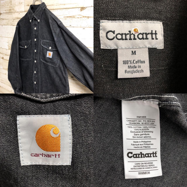 carhartt(カーハート)のじょうまる様専用＊カーハート＊長袖ブラックデニムシャツ＊Mサイズ＊ メンズのトップス(シャツ)の商品写真