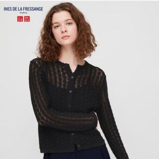 ユニクロ(UNIQLO)のユニクロ イネス　ポインテールカーディガン L(カーディガン)