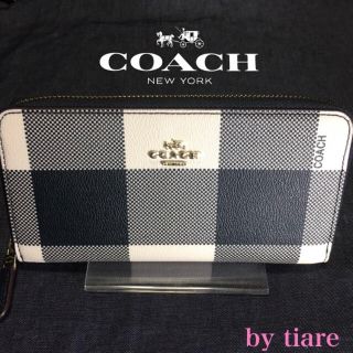 コーチ(COACH)の■訳あり■ 新品コーチ正規品 オフホワイト×ブラック ラウンドジップ 長財布(財布)