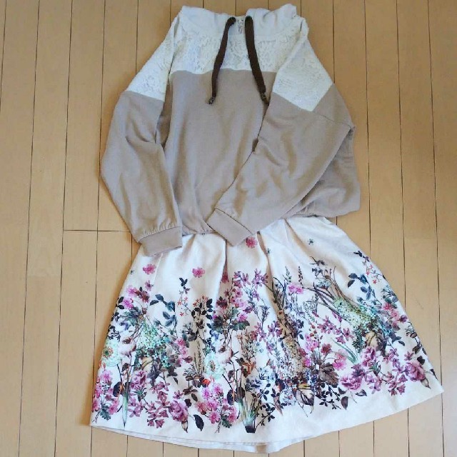 axes femme(アクシーズファム)のジャカードプリントスカート レディースのスカート(ひざ丈スカート)の商品写真
