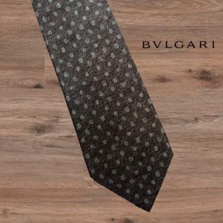 ブルガリ(BVLGARI)のBVLGARI  ブルガリ ネクタイ 小紋 チャコールグレー(ネクタイ)