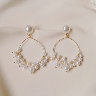 エイミーイストワール(eimy istoire)のpearl wire hoop pierce(ピアス)